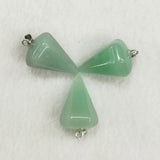 Aventurine Stone Pendulum Charms for Jewelry Making DIY 12pcs