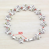 Colorful Multi-Color Gems Silver Bracelet Health Jewelry For Women