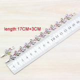 Colorful Multi-Color Gems Silver Bracelet Health Jewelry For Women