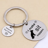 Dog Trainer Keyring Set Stainless Steel Keychain Dog Lover Family Gift
