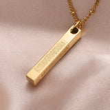 Ayatul Kursi 3D Bar Necklace Islamic Pendant Eid Gift Ramadan Gift