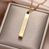 Ayatul Kursi 3D Bar Necklace Islamic Pendant Eid Gift Ramadan Gift