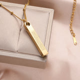 Ayatul Kursi 3D Bar Necklace Islamic Pendant Eid Gift Ramadan Gift