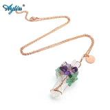 Tree of Life Clear Quartz Pendant - Healing Crystal Necklace