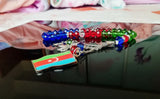 Azerbaijan Flag Necklace Phone Case Sticker Pin Bracelet