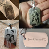 3 Colors Personalized Cuban Chain Necklace Custom Engraved Name Photo Pendant