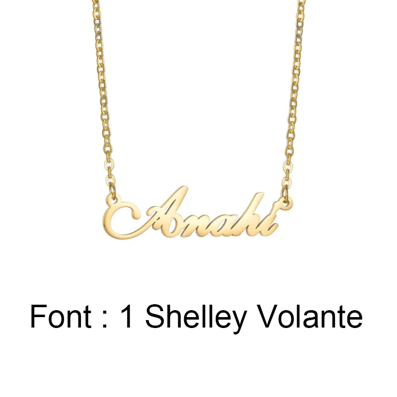 Custom Stainless Steel Necklace Personalized Nameplate Jewelry