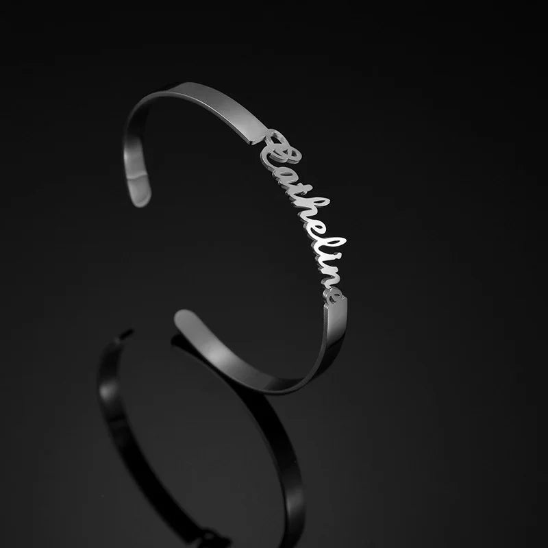 Personalized Nameplate Bracelet Stainless Steel Cuff
