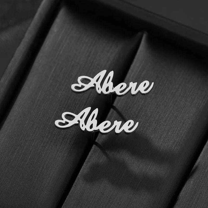 Personalized Stainless Steel Letter Earring for Men - Punk Name Stud Earrings