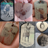 Stainless Steel Keychain Engrave Photo Text Name Plate Anime Family Jewelry
