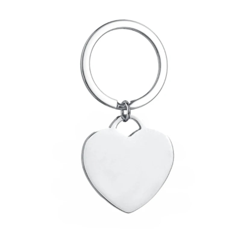 Stainless Steel Keychain Engrave Photo Text Name Plate Anime Family Jewelry