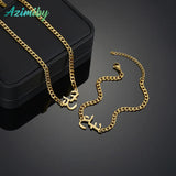 Custom Font Pendant Necklace Arabic Name Stainless Steel Chain Women