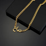 Custom Font Pendant Necklace Arabic Name Stainless Steel Chain Women