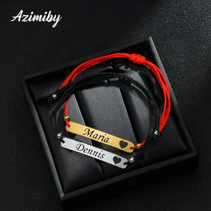 Customized Steel Engrave Lover's Name Date Bracelets