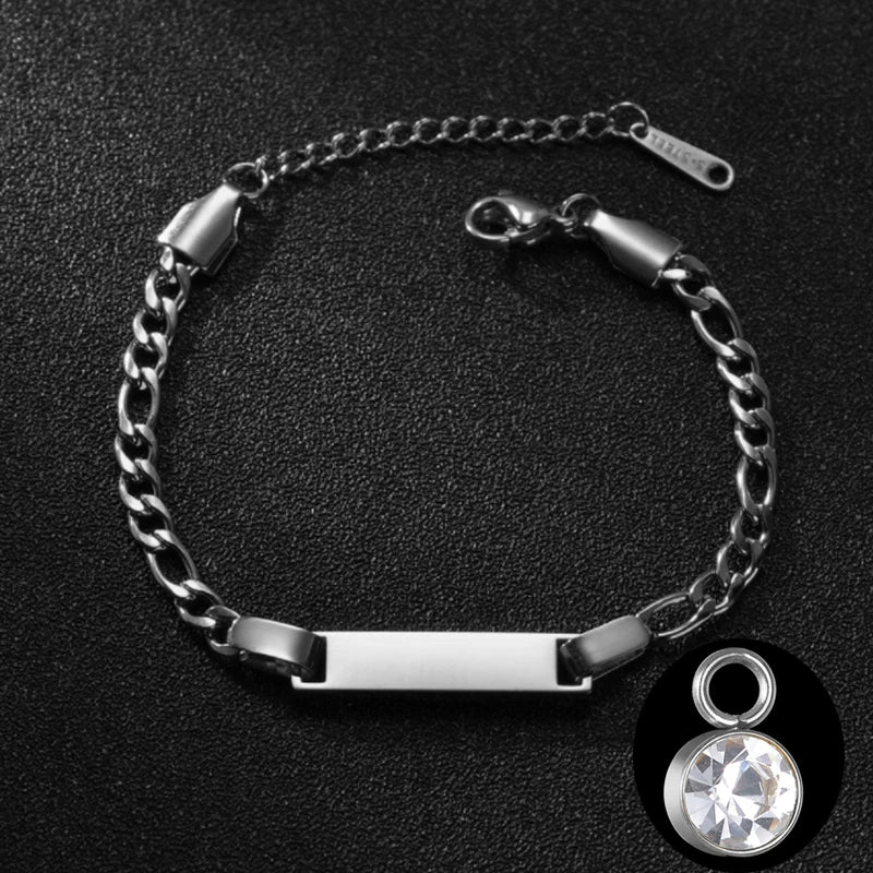Stainless Steel Engrave Name Bracelet for Kids