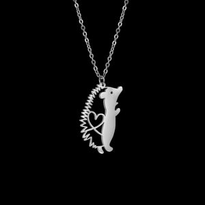 Personalized Stainless Steel Hedgehog Pendant Necklace