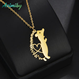 Personalized Stainless Steel Hedgehog Pendant Necklace