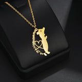 Personalized Stainless Steel Hedgehog Pendant Necklace