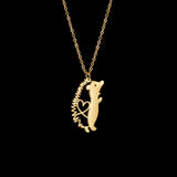 Personalized Stainless Steel Hedgehog Pendant Necklace