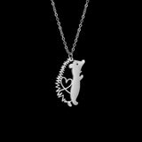 Personalized Stainless Steel Hedgehog Pendant Necklace