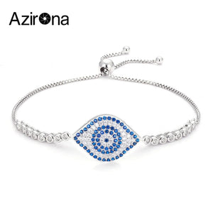 925 Silver Bracelet Cubic Zircon Evil Eye Charm Tennis Bracelet