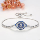 925 Silver Bracelet Cubic Zircon Evil Eye Charm Tennis Bracelet
