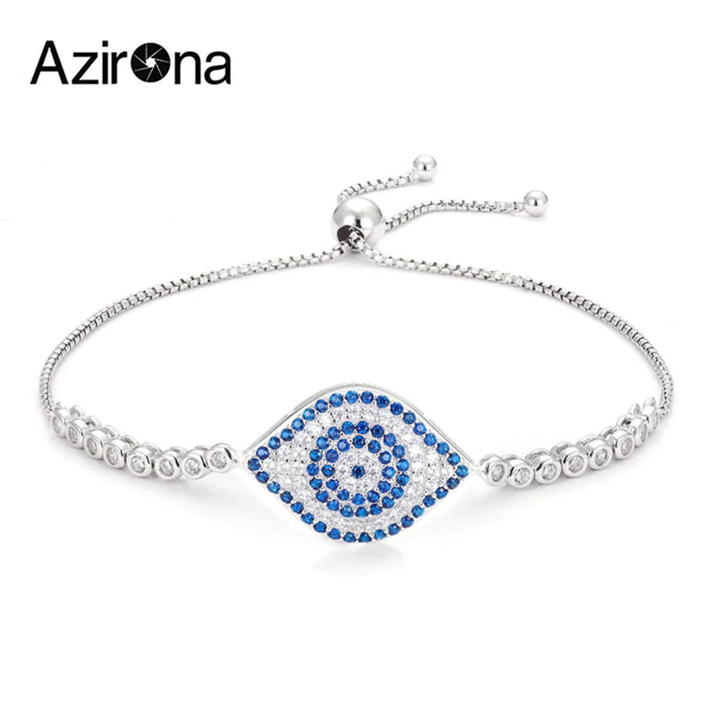 925 Silver Bracelet Cubic Zircon Evil Eye Charm Tennis Bracelet