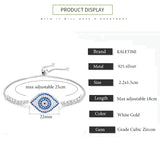 925 Silver Bracelet Cubic Zircon Evil Eye Charm Tennis Bracelet