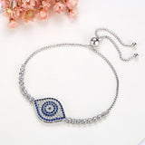 925 Silver Bracelet Cubic Zircon Evil Eye Charm Tennis Bracelet