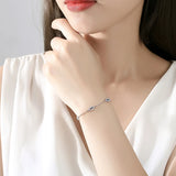 Azirona 925 Silver Evil Eye Charm Bracelet for Women CZ Adjustable Bangles