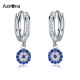 925 Sterling Silver Hoop Earrings Evil Eye Earring Zircon Earrings