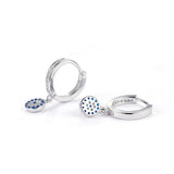 925 Sterling Silver Hoop Earrings Evil Eye Earring Zircon Earrings
