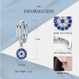 925 Sterling Silver Hoop Earrings Evil Eye Earring Zircon Earrings