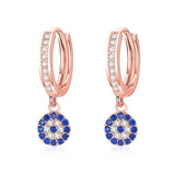 925 Sterling Silver Hoop Earrings Evil Eye Earring Zircon Earrings