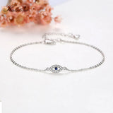 Evil Eye Bracelet 925 Sterling Silver Stone CZ Adjustable Men Turkey Jewelry