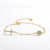 Evil Eye Bracelet Silver Cross Lucky Eye Bracelet for Women