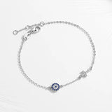 Azirona Evil Eye Charm Bracelet 925 Sterling Silver Women