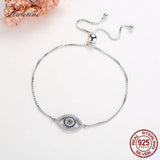 925 Sterling Silver Evil Eye Tennis Bracelet CZ