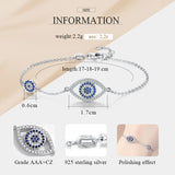 Evil Eye Hamsa Bracelet 925 Silver CZ Turkey Jewelry