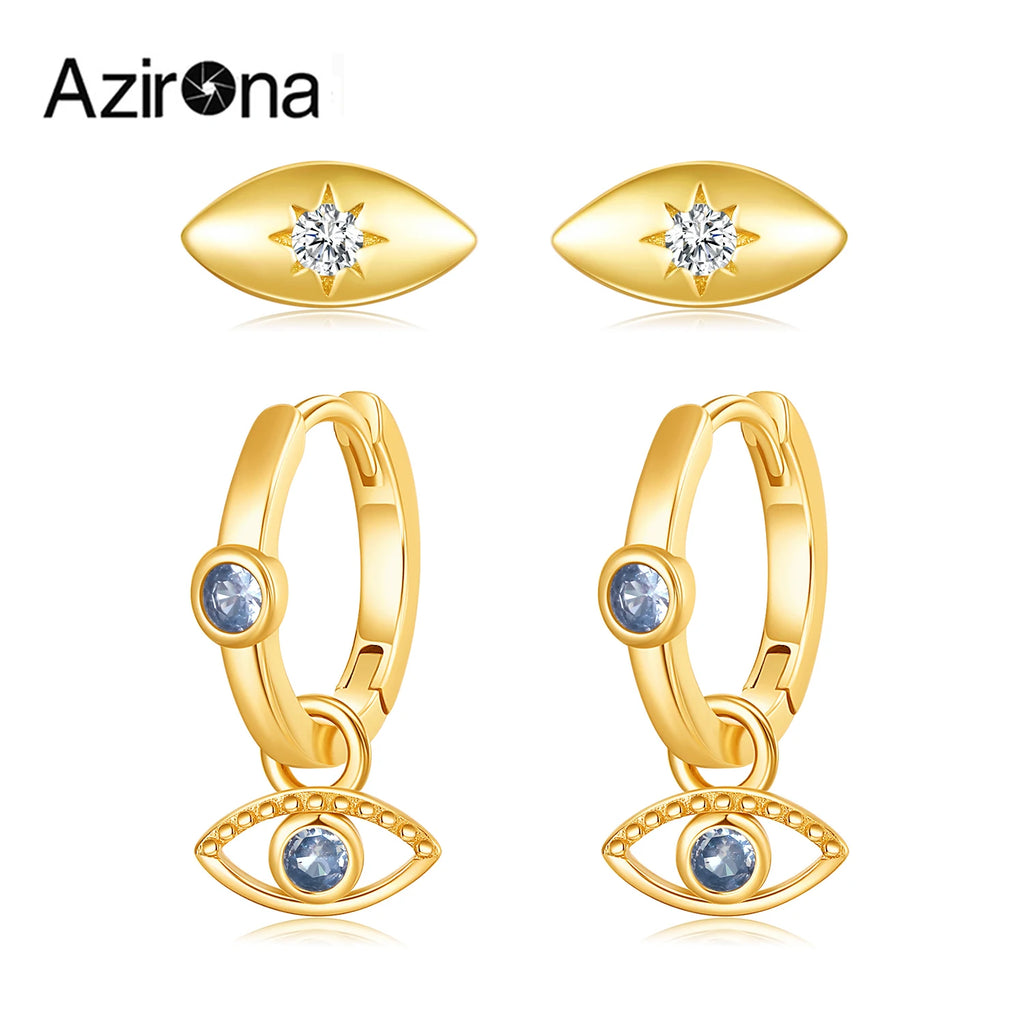 Evil Eye Drop Earrings 925 Sterling Silver Vintage Dangle Earring