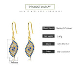 Evil Eye Earrings 925 Sterling Silver Hippie Drop Earings Turkey Jewelry