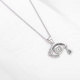 Sterling Silver Evil Eye Necklace with Zircon Eye Pendant