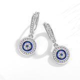 Evil Eye Crystal Drop Earrings 925 Sterling Silver