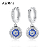 Evil Eye Crystal Drop Earrings 925 Sterling Silver