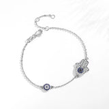 Evil Eye Hand Eye Horse Hoof Bracelet 925 Sterling Silver