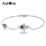 Evil Eye Hand Eye Horse Hoof Bracelet 925 Sterling Silver