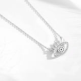 925 Silver Evil Eye Women Necklace Clavicle Chain Jewelry