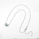 925 Silver Evil Eye Women Necklace Clavicle Chain Jewelry