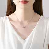 925 Silver Evil Eye Women Necklace Clavicle Chain Jewelry