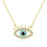 925 Silver Evil Eye Women Necklace Clavicle Chain Jewelry